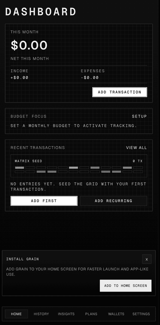 Grain - Open Source Finance Tracker PWA image 2