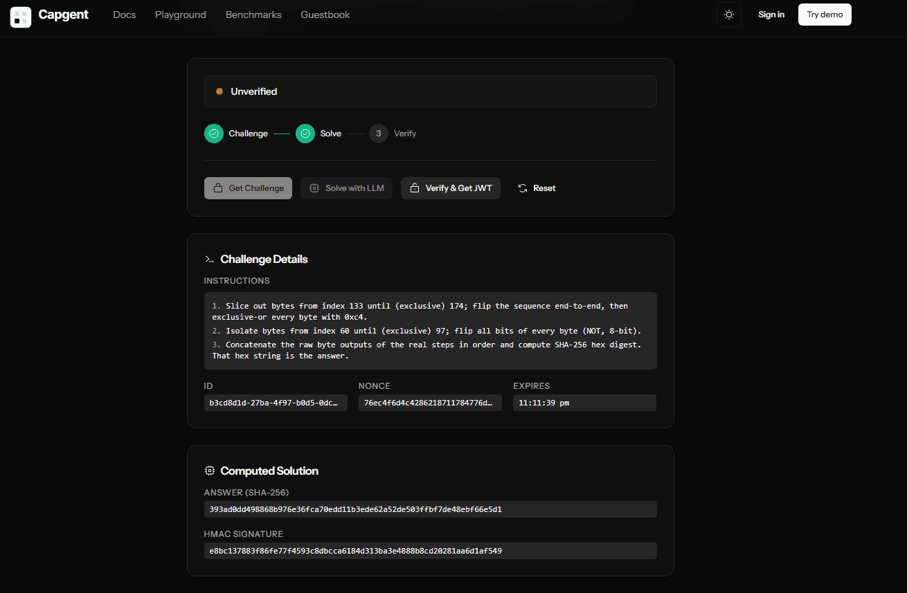 Capgent — Agent Verification Infrastructure image 2