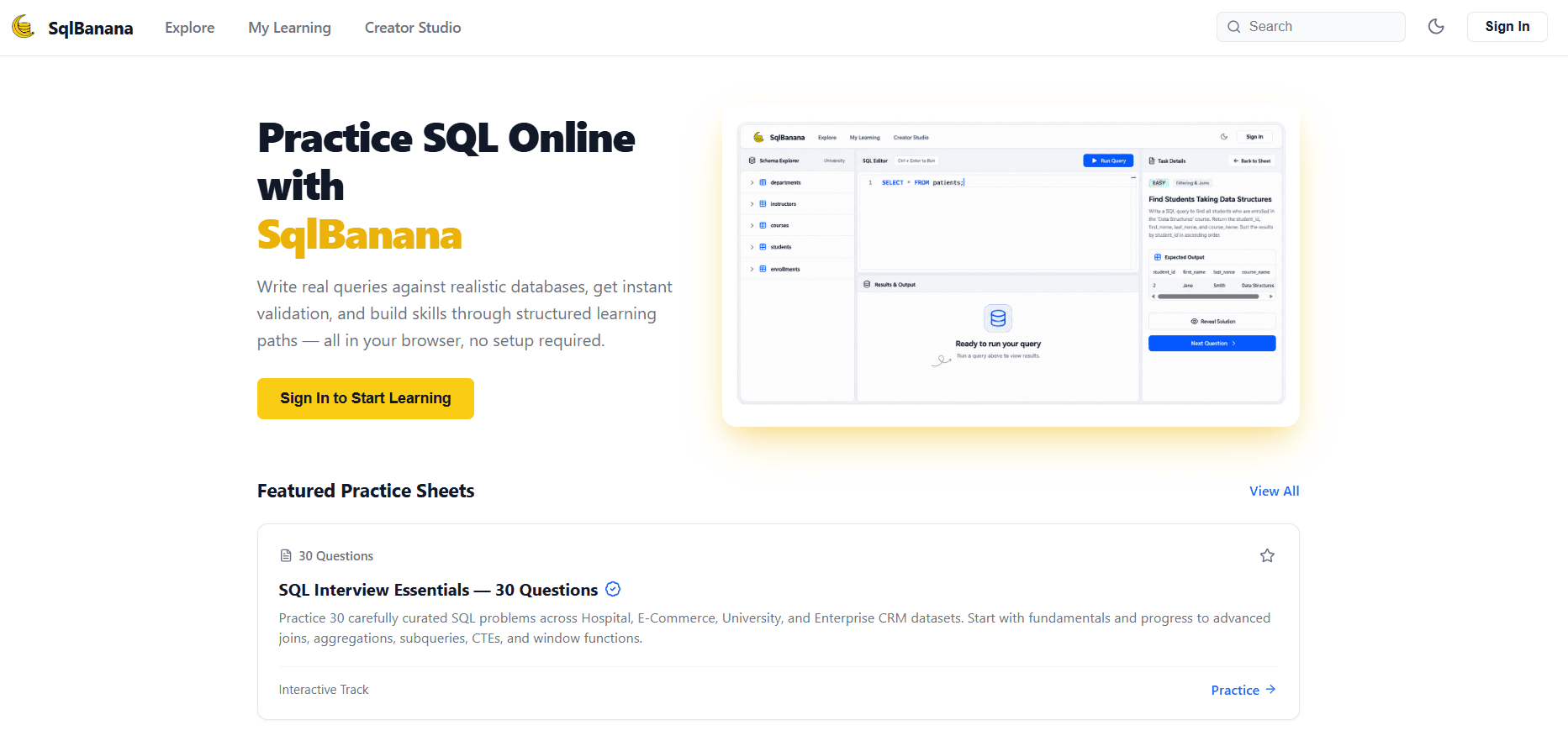 SqlBanana - Curated SQL Sheets by Community image 2