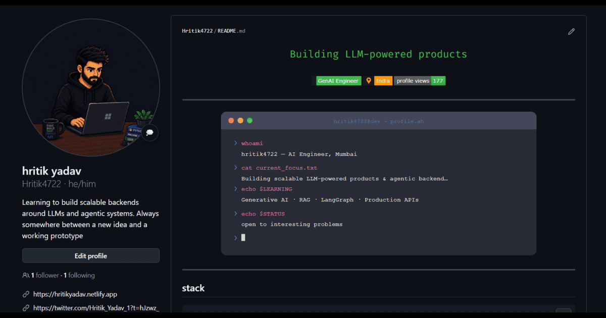 Terminal Card Generator - Github Profiles image 1