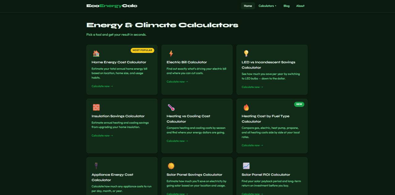 EcoEnergyCalc – Energy & Climate Calculators image 2