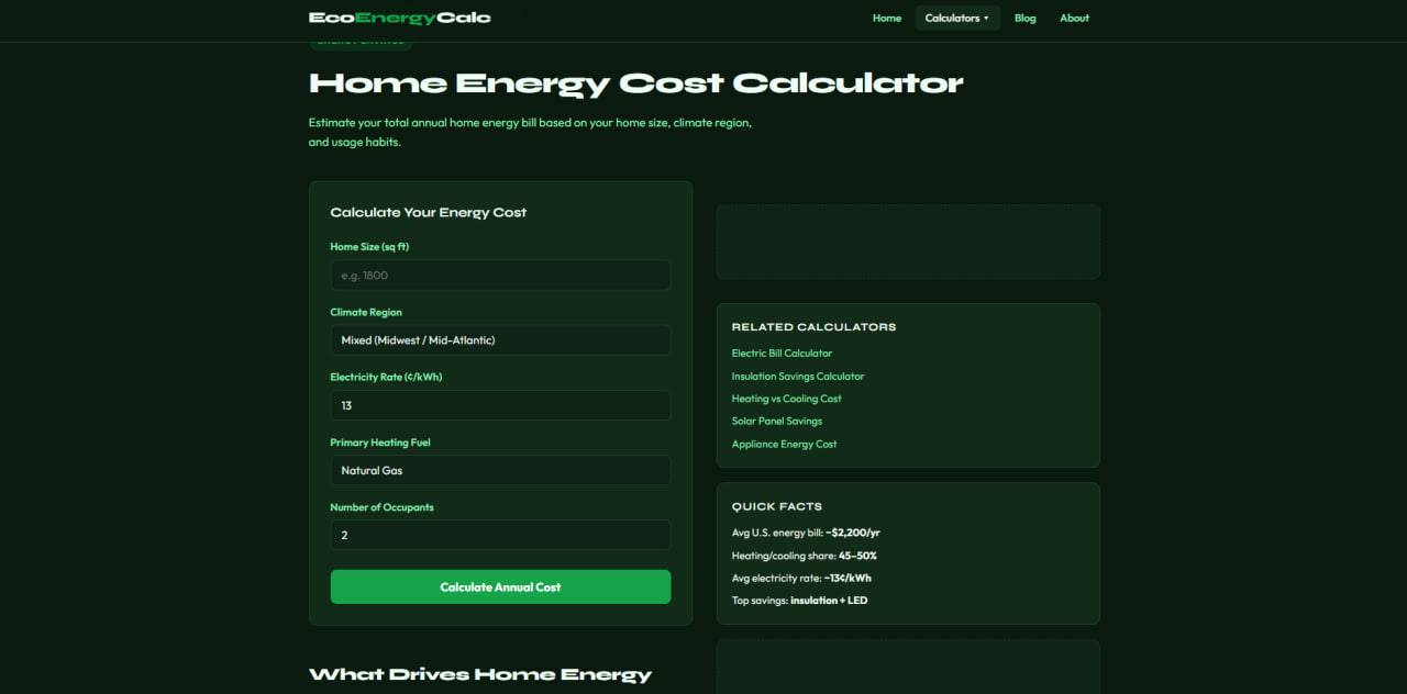 EcoEnergyCalc – Energy & Climate Calculators image 3
