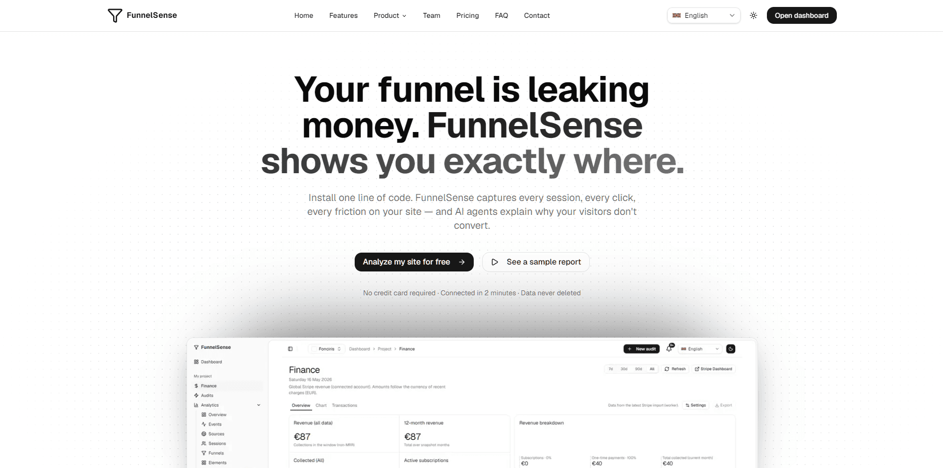 FunnelSense — AI audit for your funnels image 1