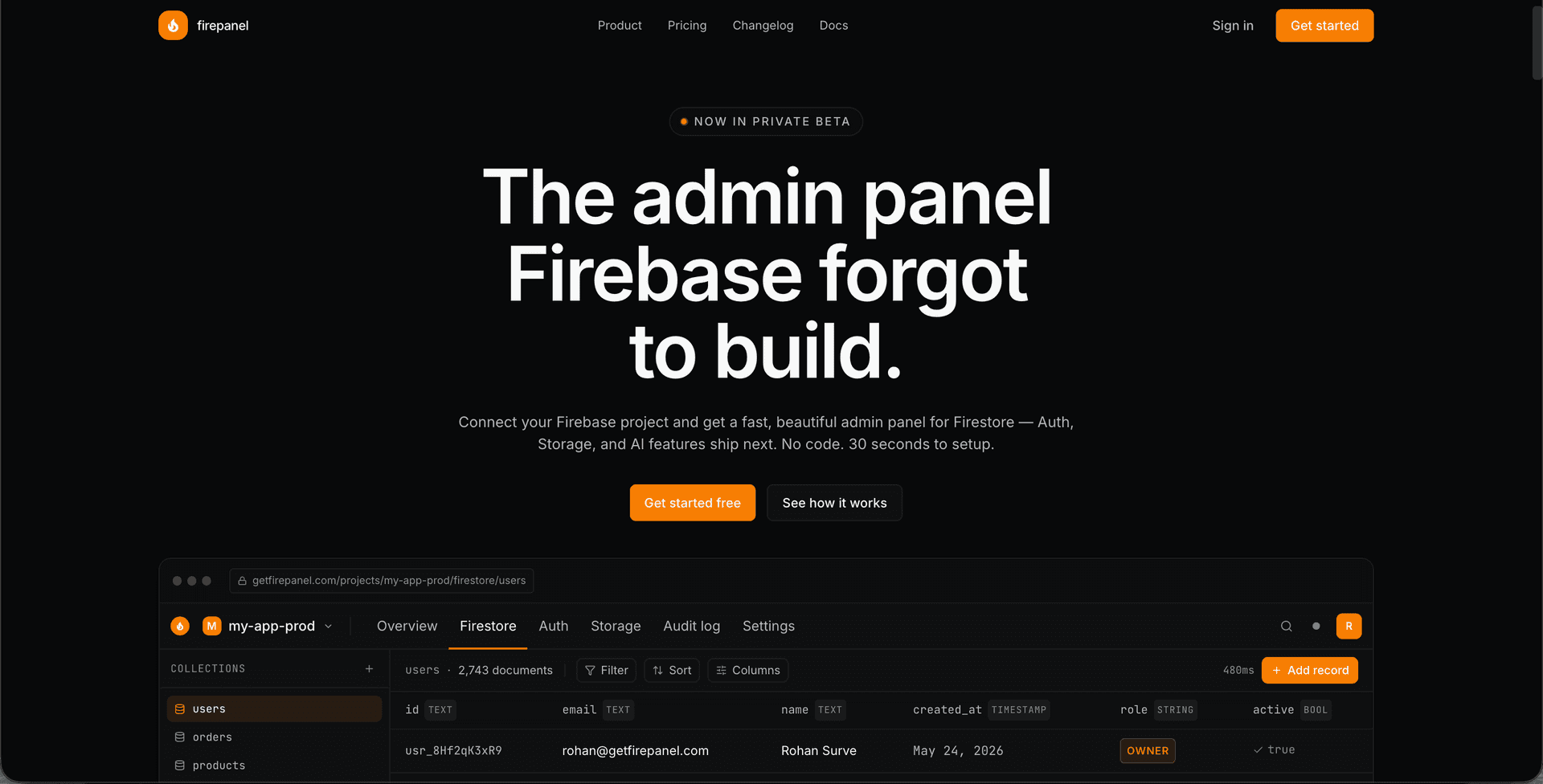Firepanel — The Firebase admin panel image 1