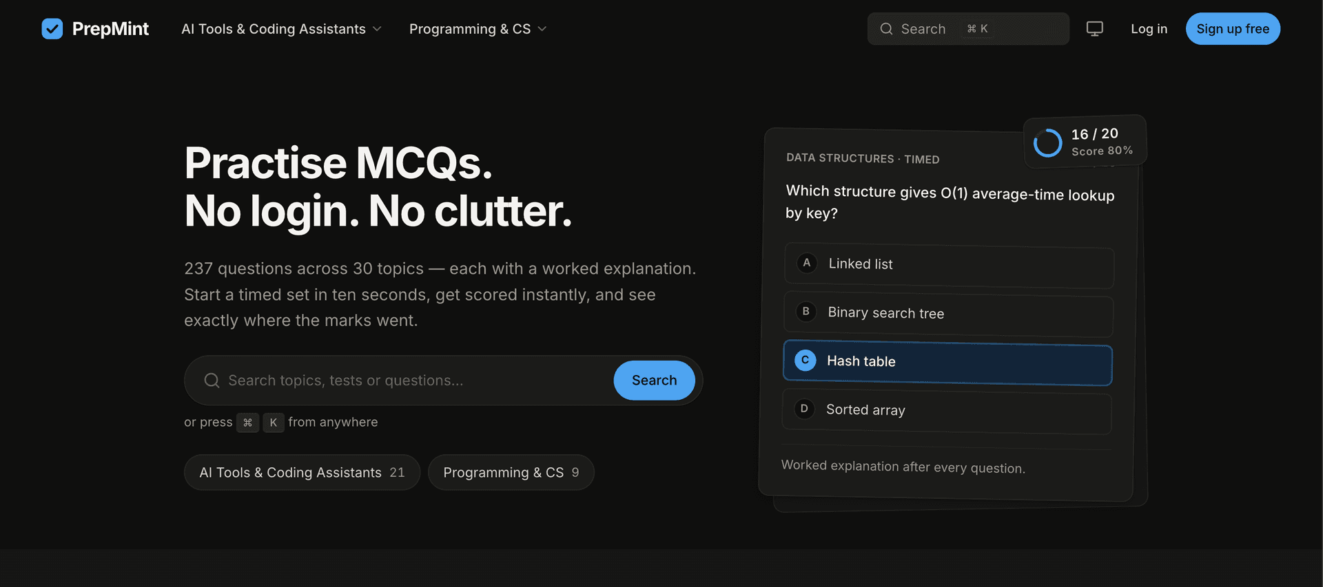 PrepMint-Practise MCQs. No login. No clutter. image 1