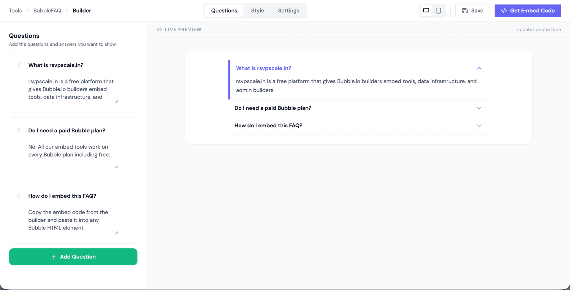 rsvpscale.in — Infra for Bubble.io Builder image 4