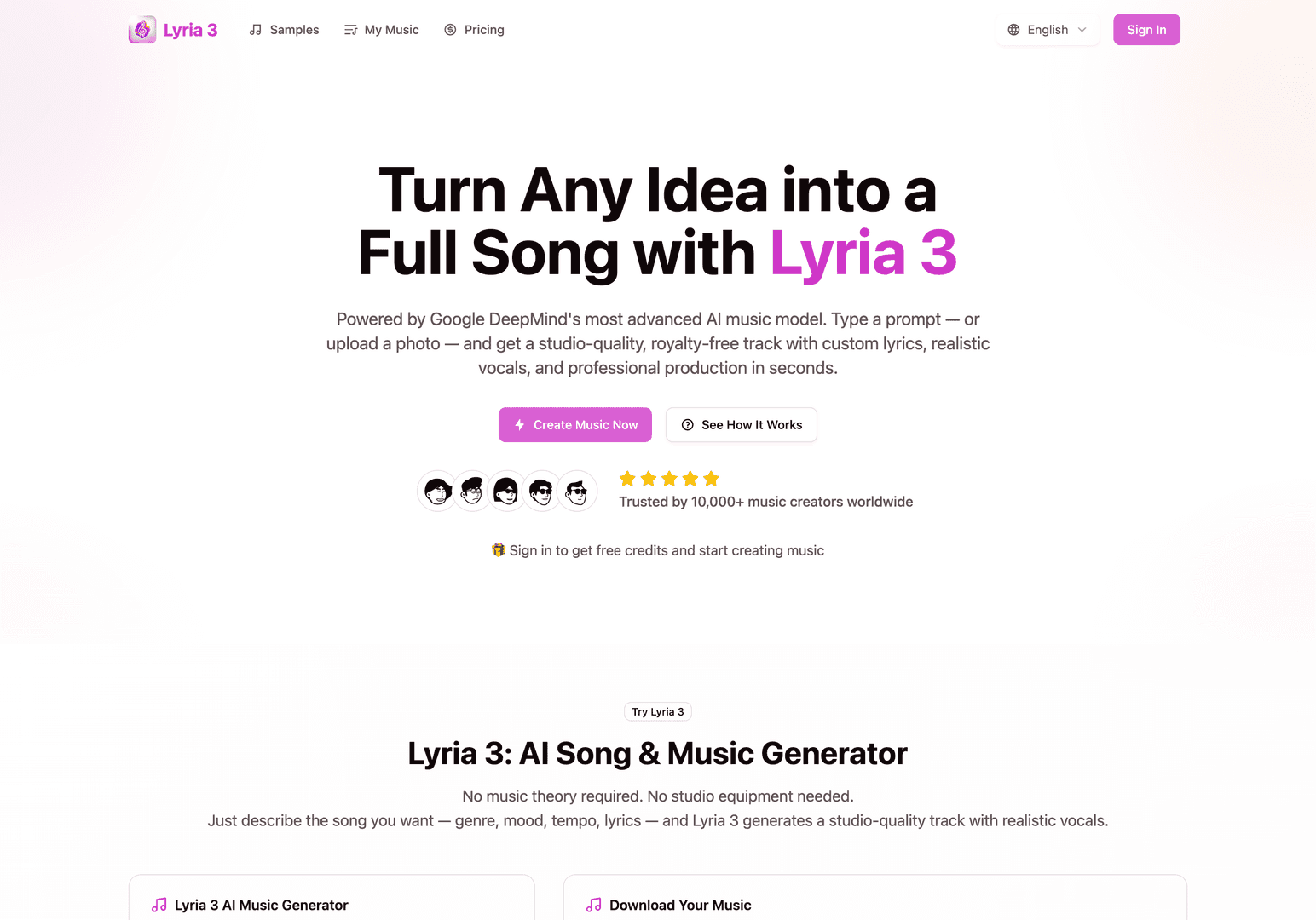 Lyria 3  - AI Song & Music Generator image 1
