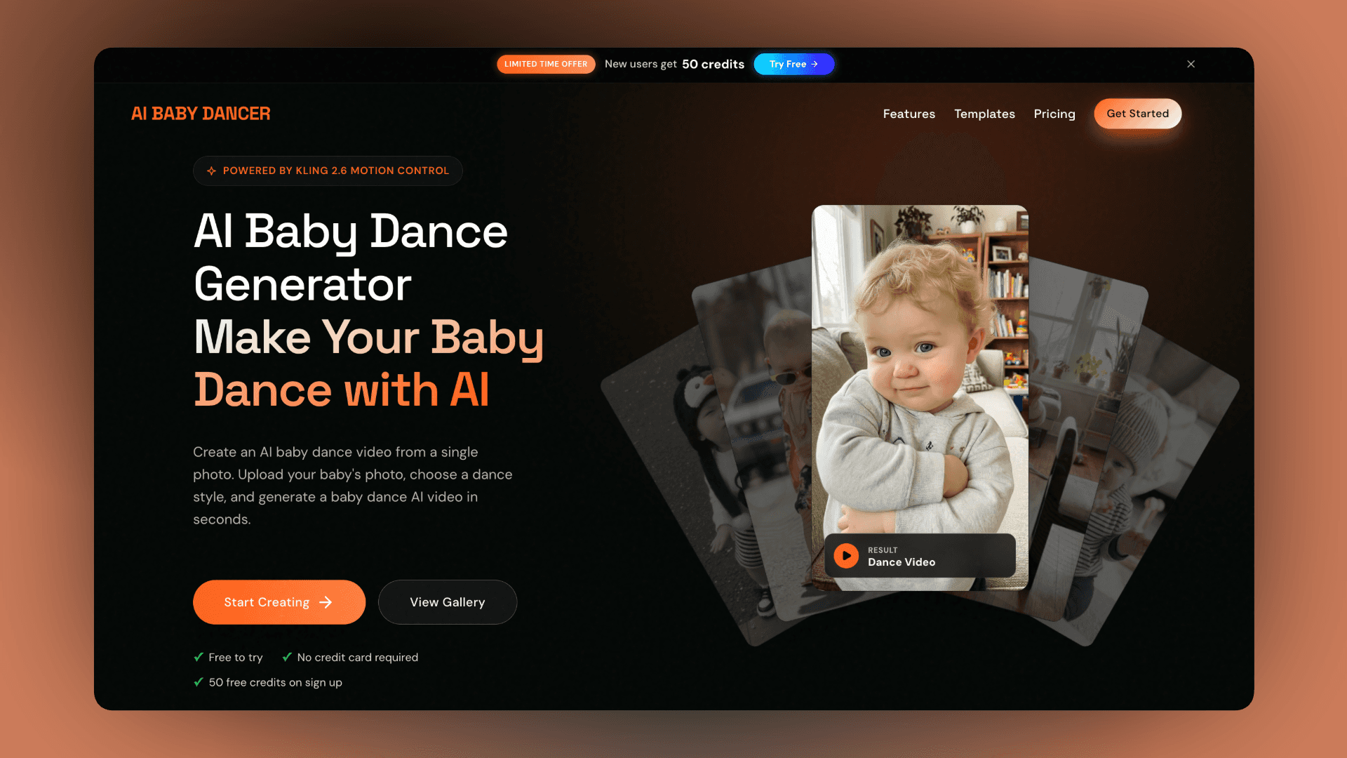 Free AI Baby Dance Video Generator screenshot 1
