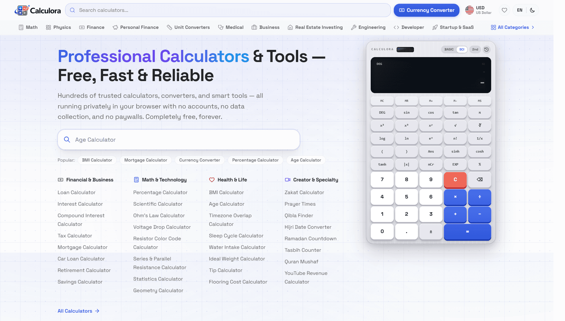 Calculora — Free Online Calculators & Tools image 1