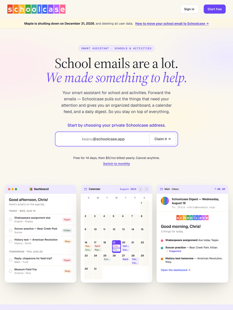 Schoolcase — Family inbox for school image 1