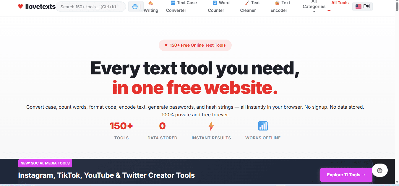ilovetexts — 100+ Free Online Text Tools image 1