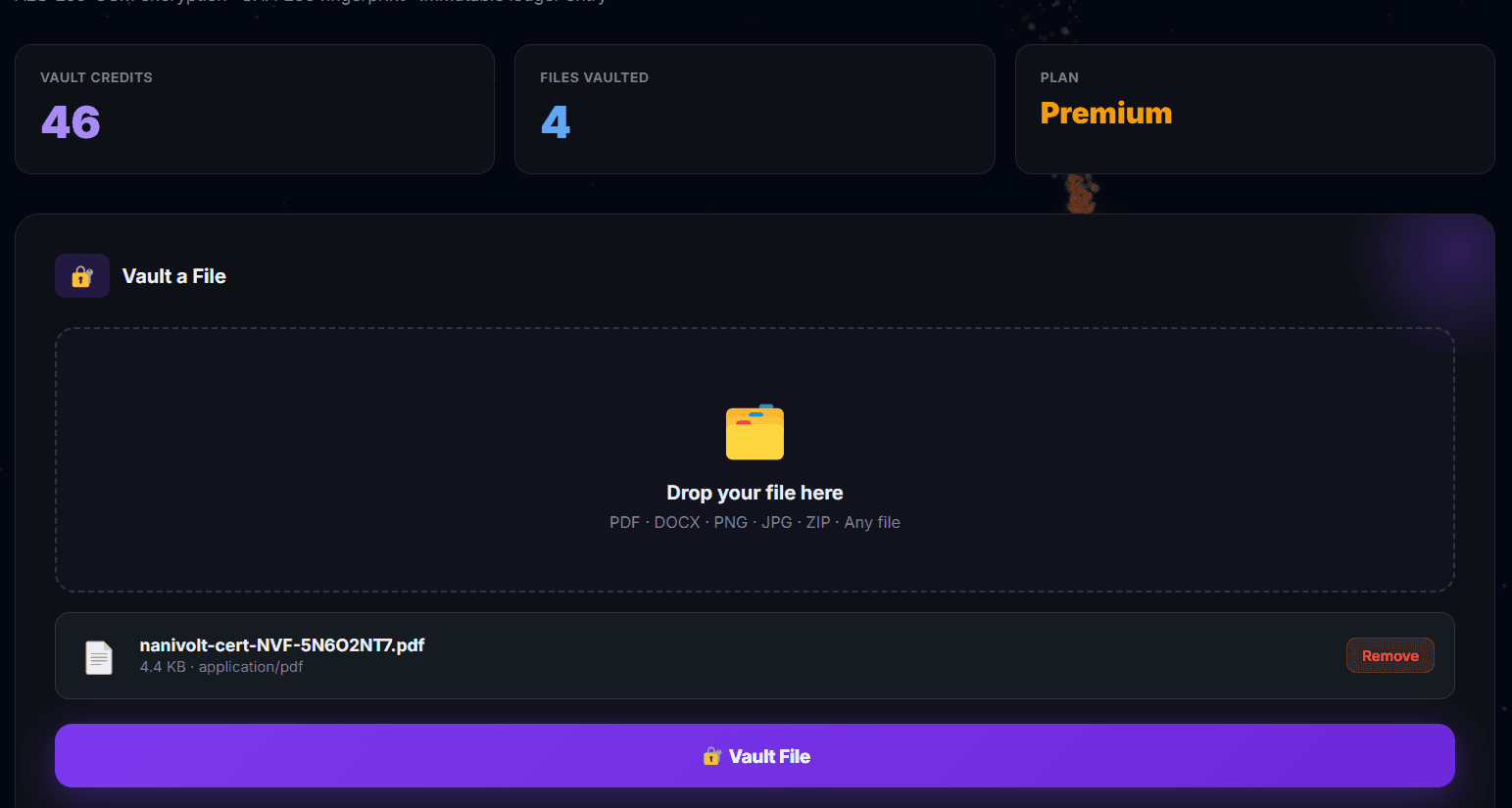 Nanivolt — Vault, Verify & Protect Your Files image 3