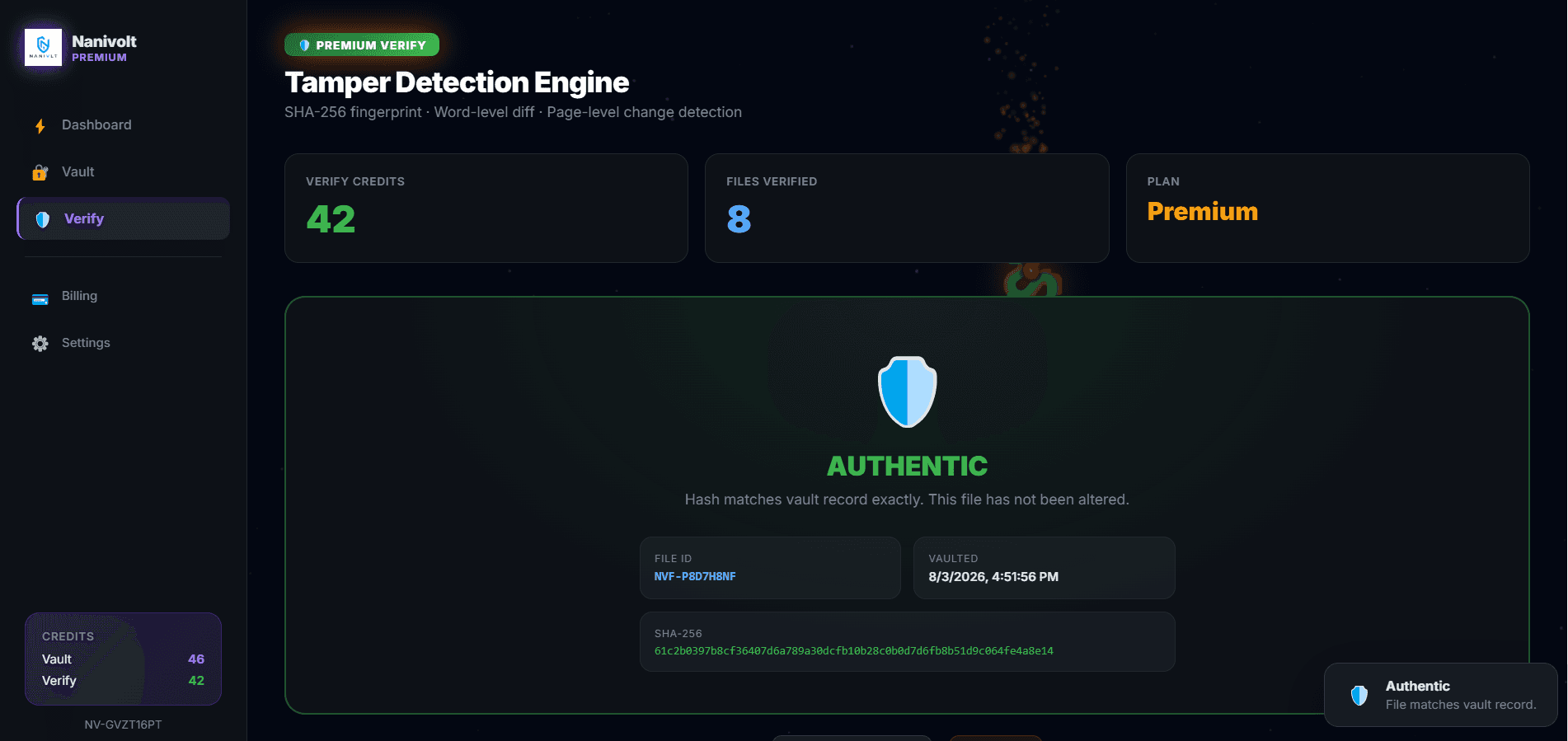 Nanivolt — Vault, Verify & Protect Your Files image 2