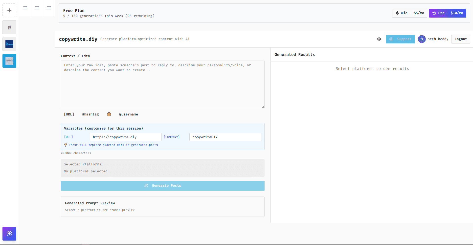 Copywrite.diy AI Social Media Post Generator image 4