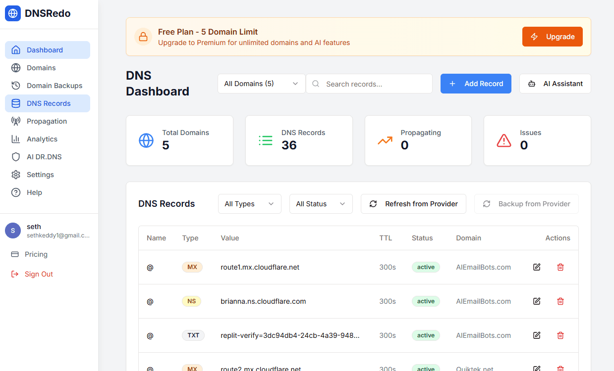 DNSRedo - Intelligent DNS Management Platform image 1