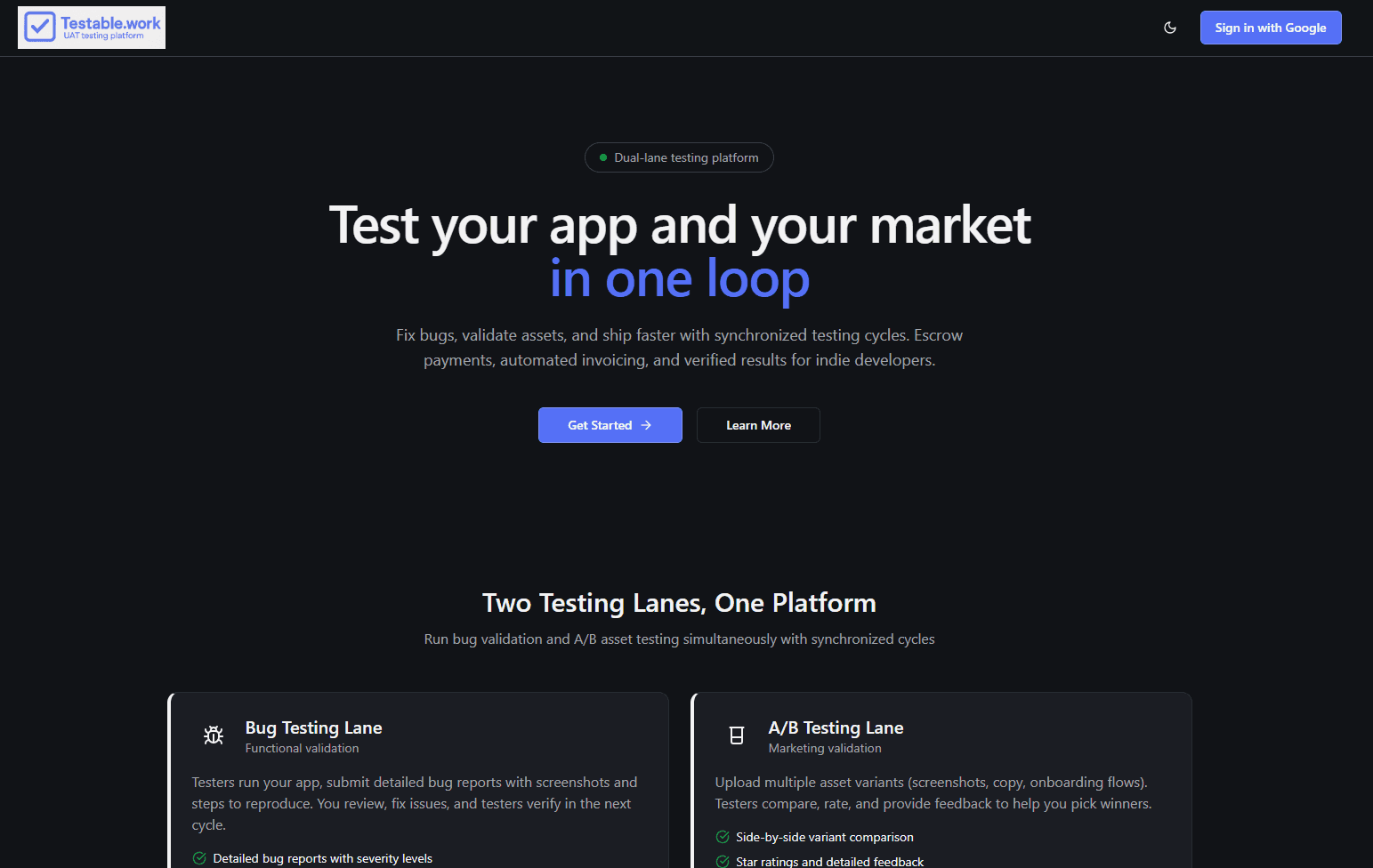 Testable.work - Professional UAT Testing image 1
