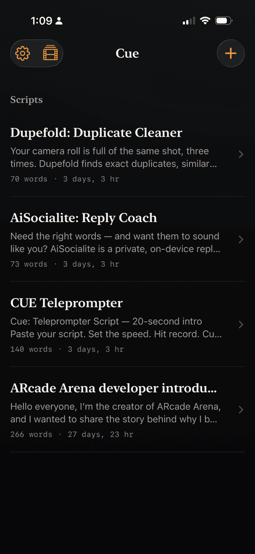 Cue Teleprompt — iOS App for Content Creators image 3