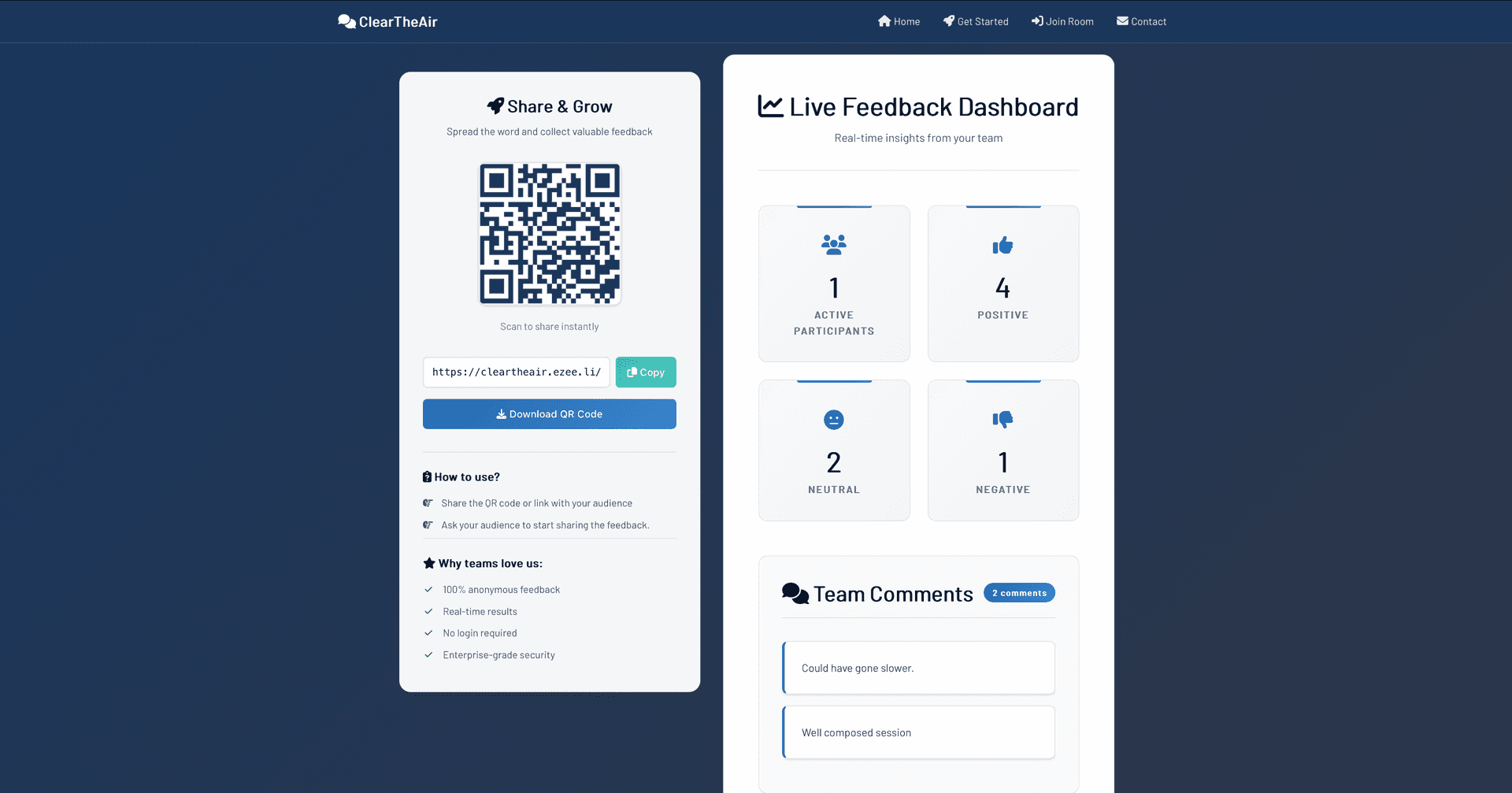 ClearTheAir - Anonymous Meeting Feedback image 3