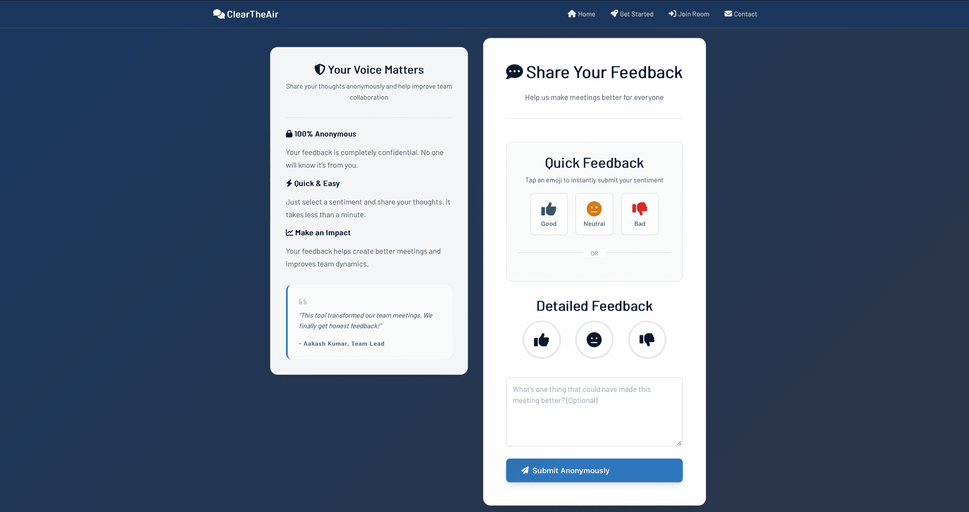 ClearTheAir - Anonymous Meeting Feedback image 2