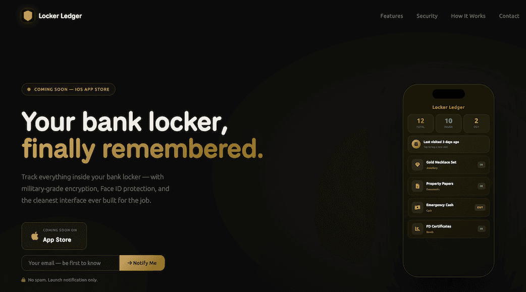 Locker Ledger  Secure Bank Locker Manager App image 1