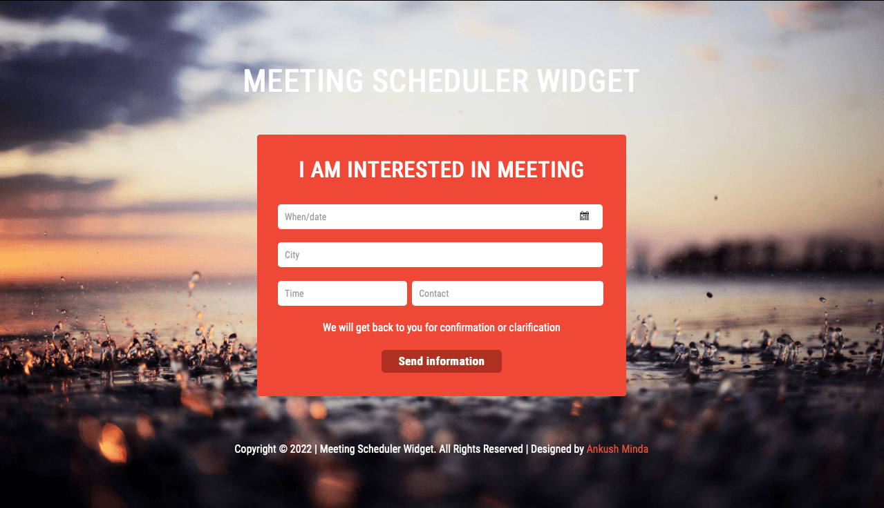 Meeting Scheduler Widget