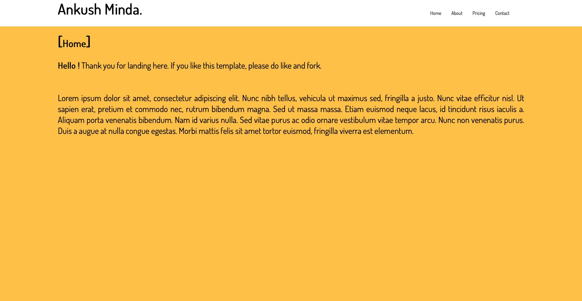 One Pager Website