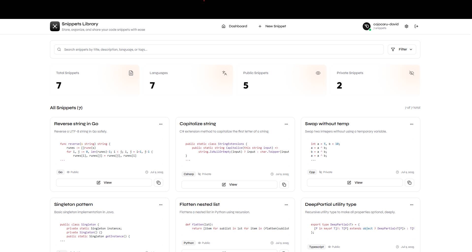 Snippets Library image 3