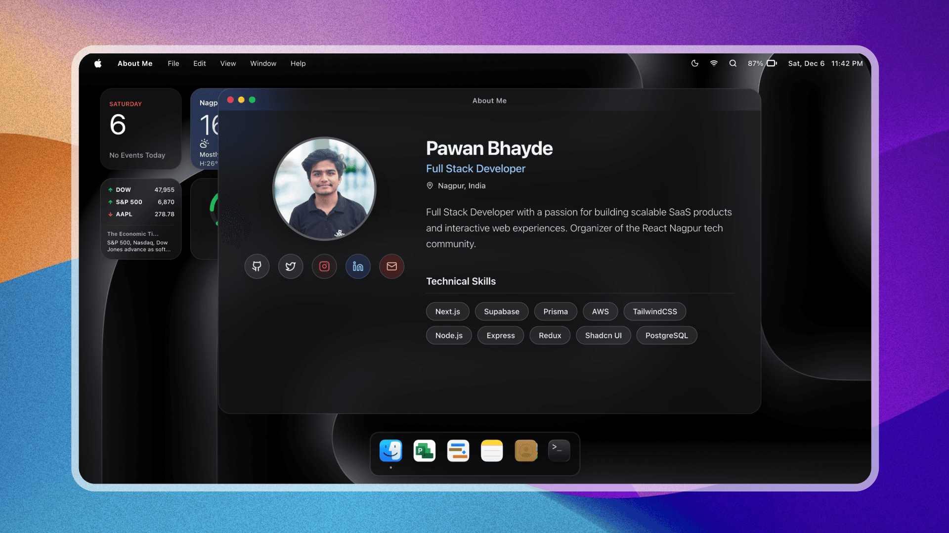 Pawan Bhayde - macOS 26 Portfolio image 2
