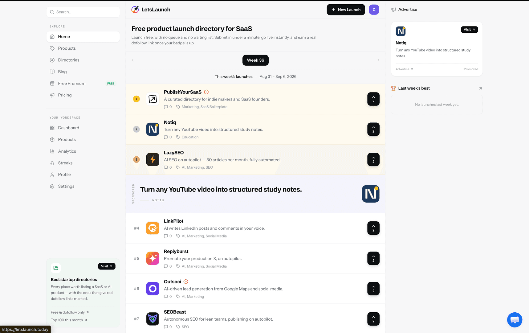 Free product launch directory for SaaS image 1