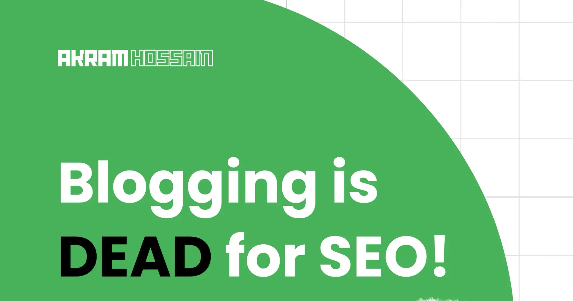 Blogging is dead for SEO.