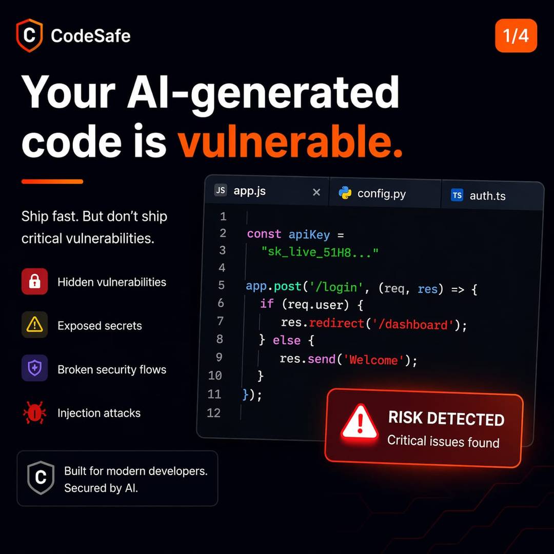 CodeSafe — Security Scanner for Founders image 1