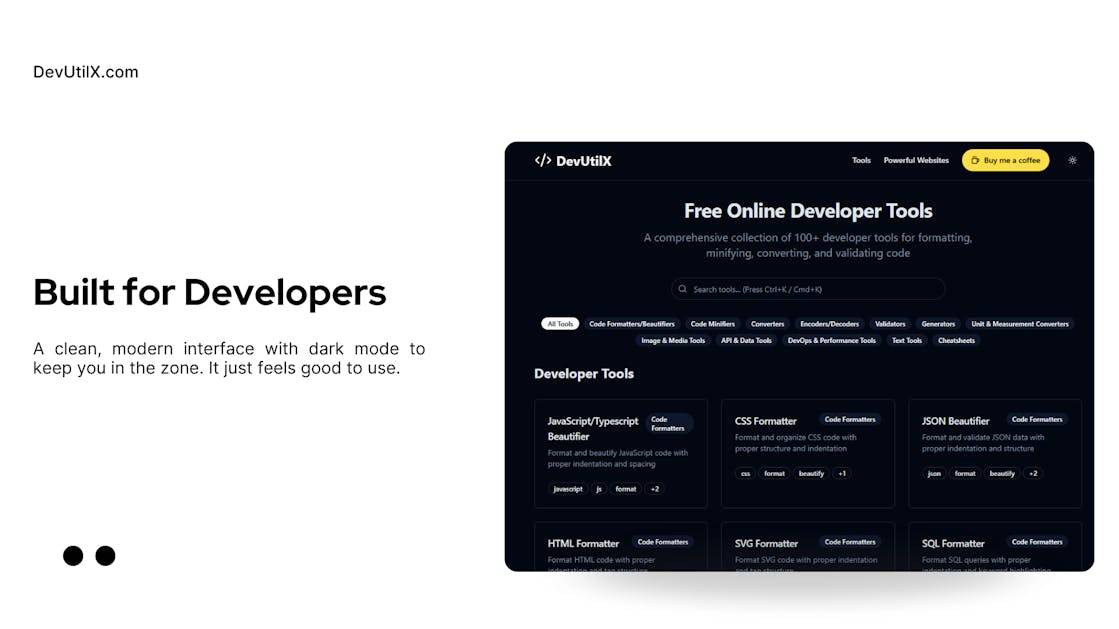 DevUtilX - 100+ Free Online Developer image 2