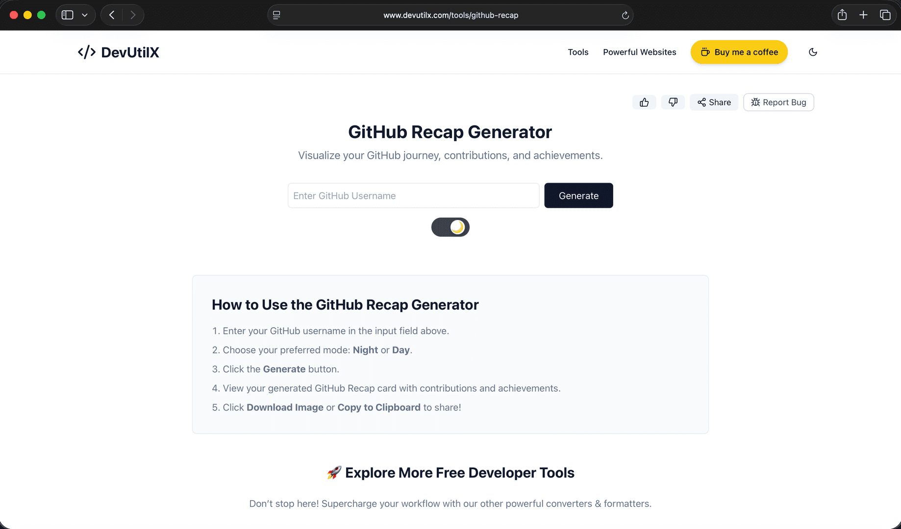 GitHub Recap Generator — Visualize Your Code image 2