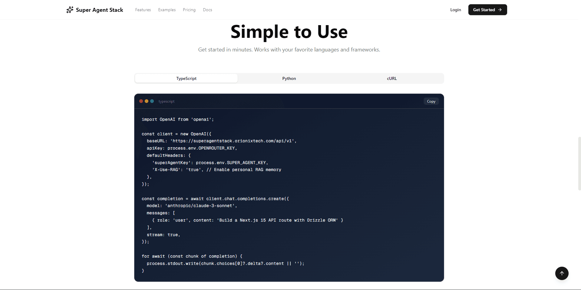 Super Agent Stack AI platform for developers image 3