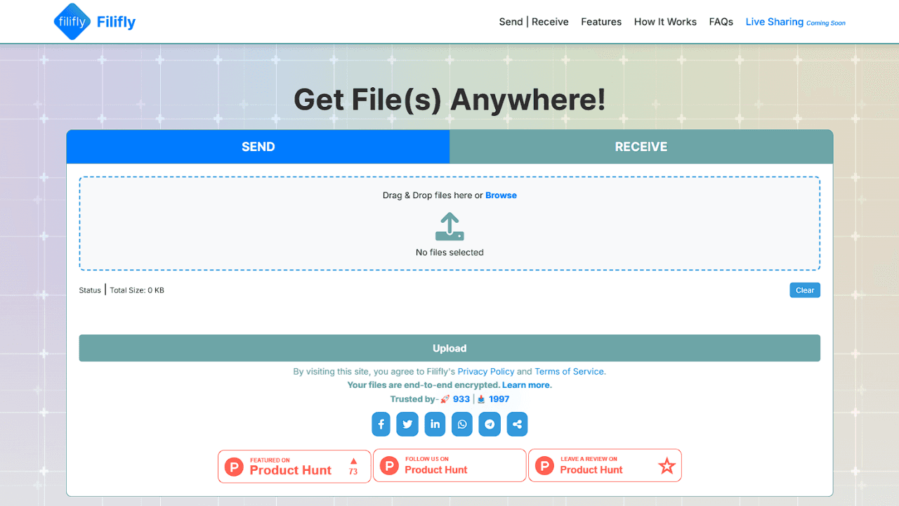 Filifly - No Login, End-to-End File Transfer image 3