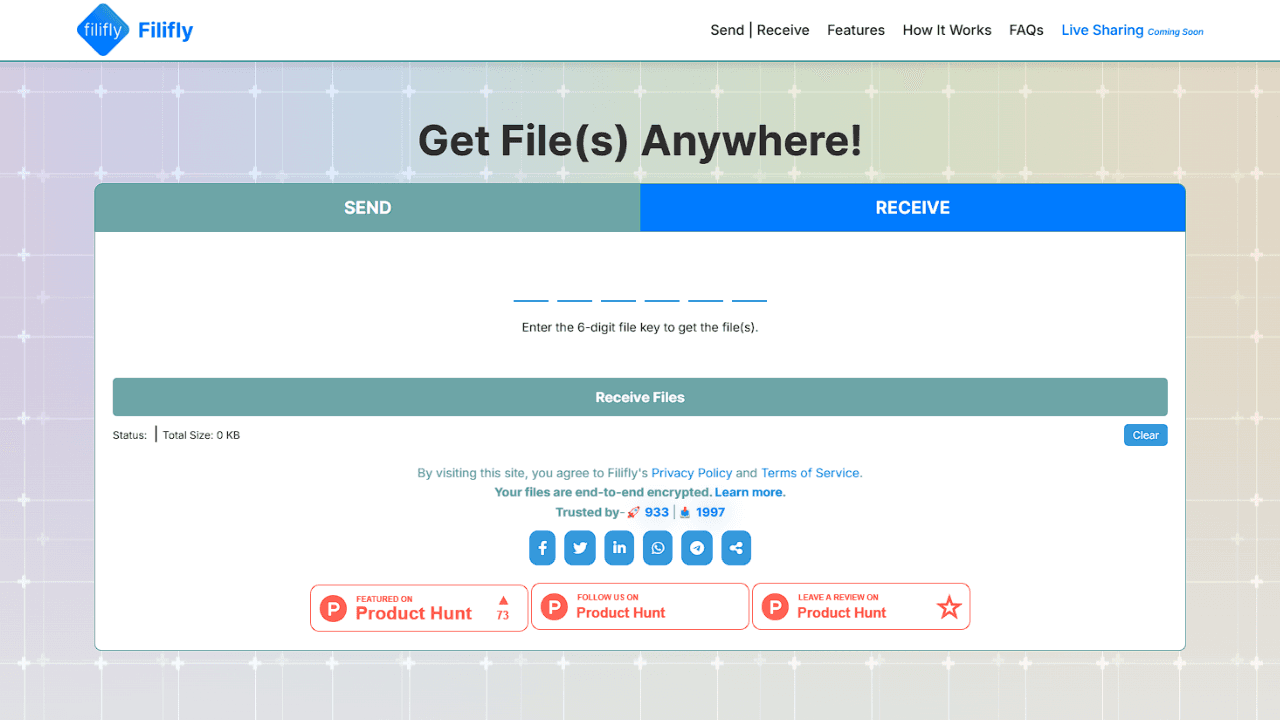 Filifly - No Login, End-to-End File Transfer image 4