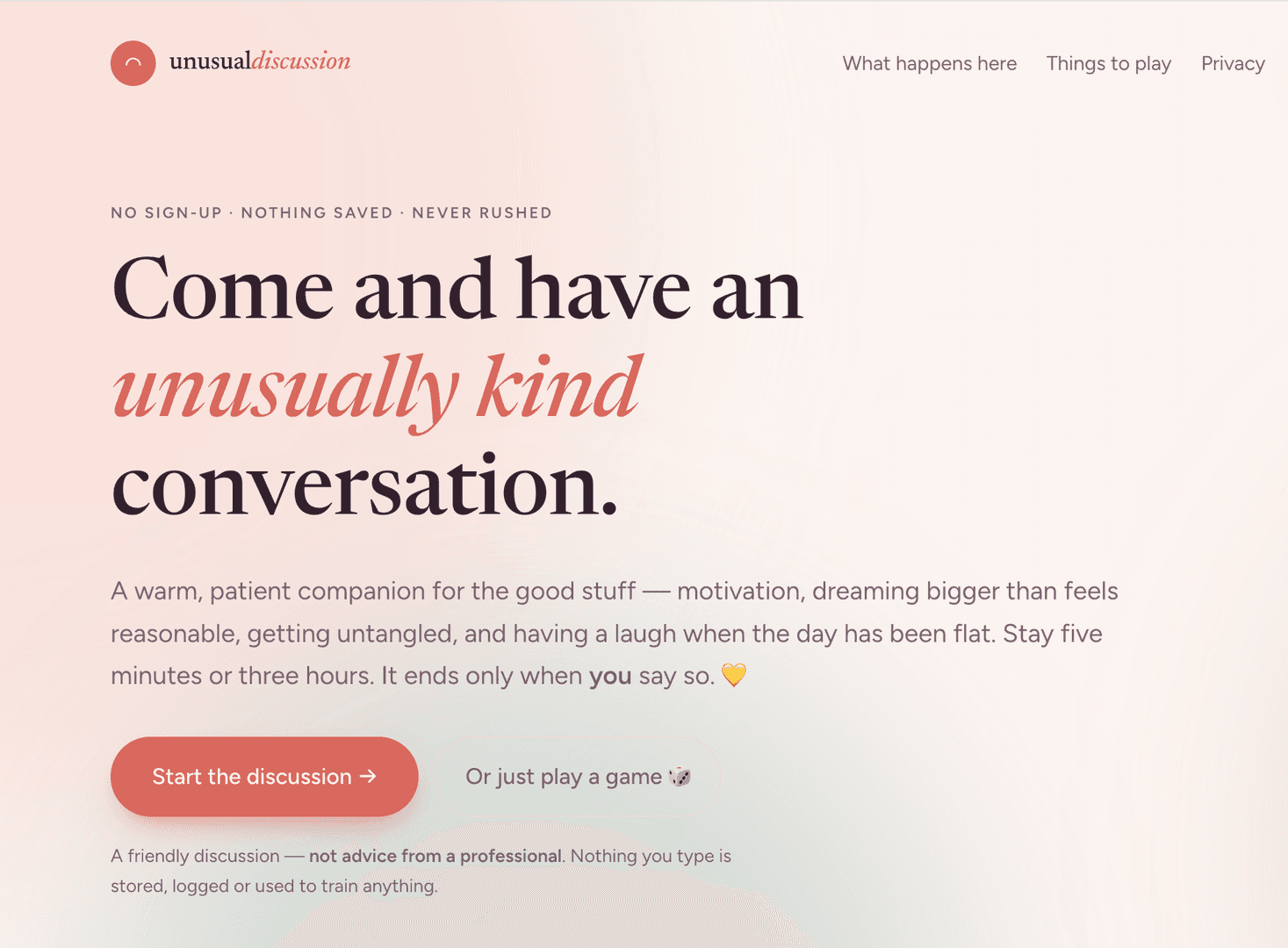 a Kind AI chat to chill out image 1
