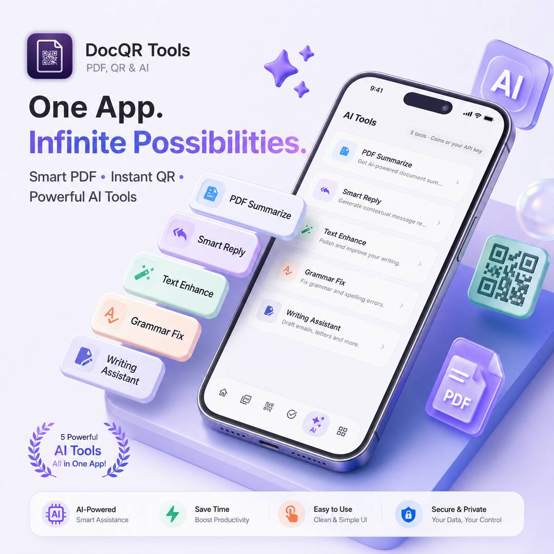 DocQR Tools - PDF, QR & AI image 3