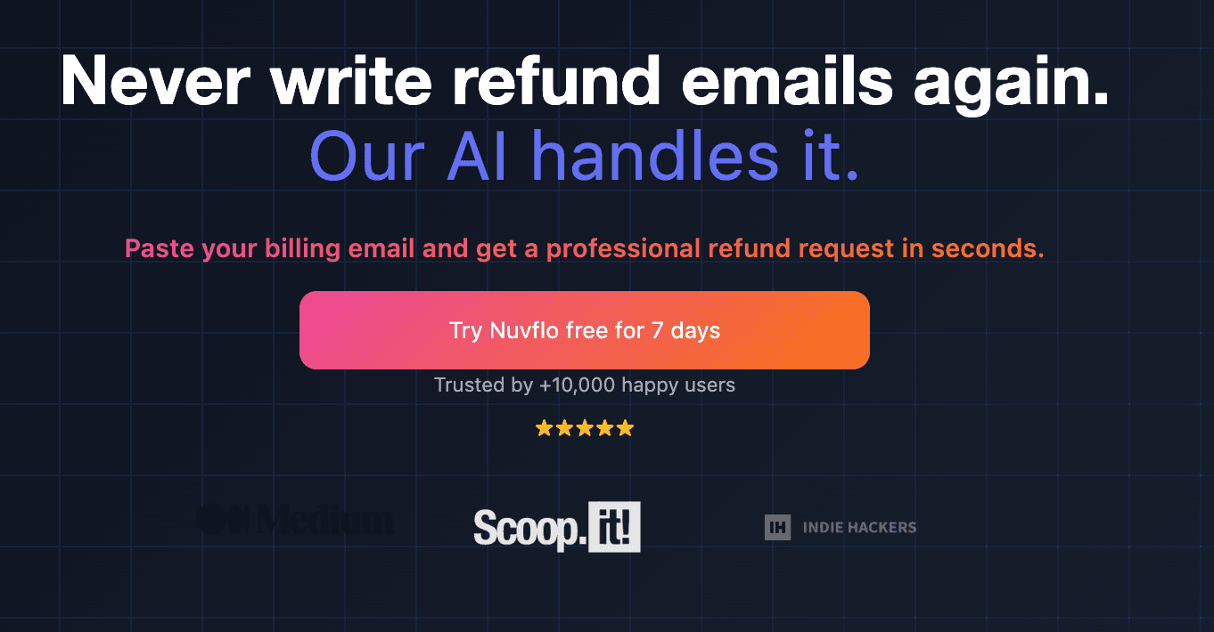 Nuvflo.io - Instant Refund Email Generator image 1