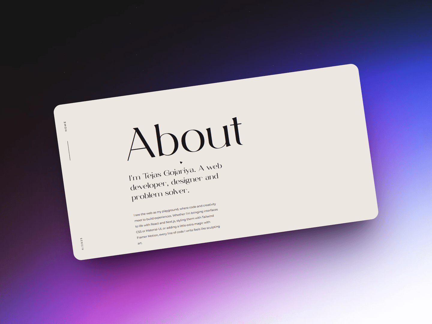 Tejas Gojariya | Portfolio image 2