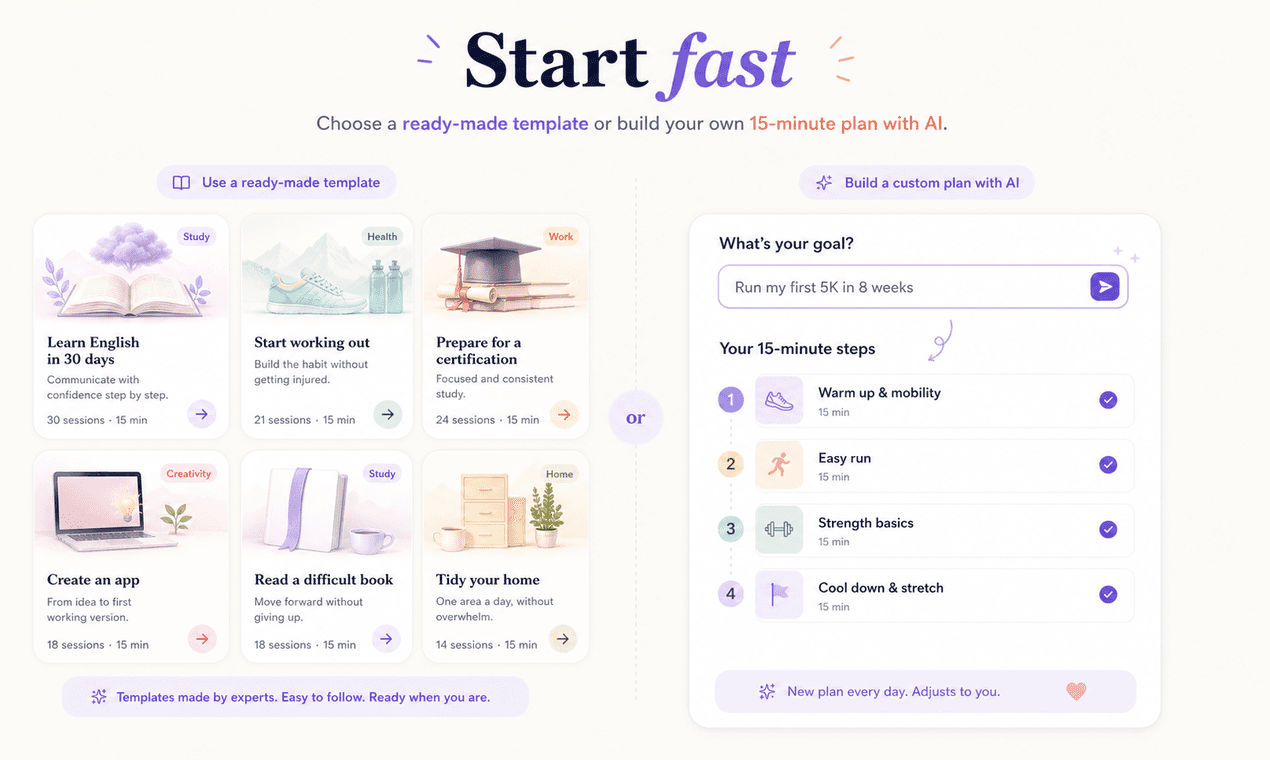 Stepps · Turn any goal into 15-minute steps image 5
