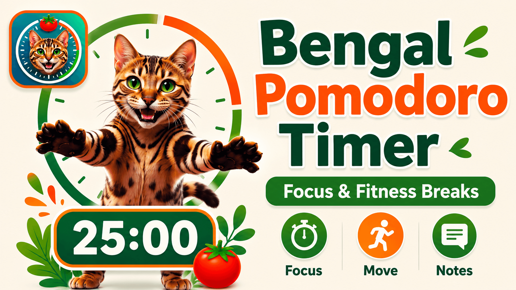 Bengal Pomodoro Timer: Focus & Fitness Breaks image 5