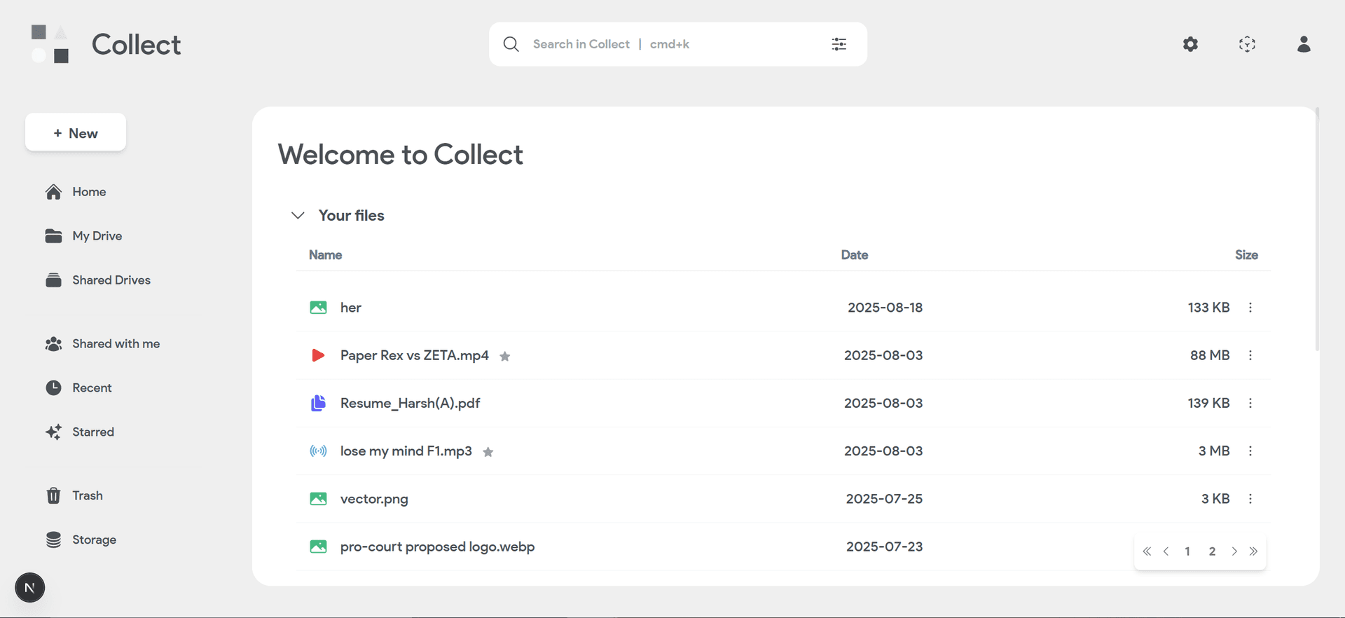 Collect - a media cloud storage image 4