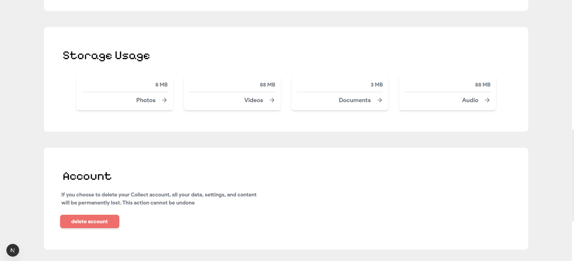 Collect - a media cloud storage image 3