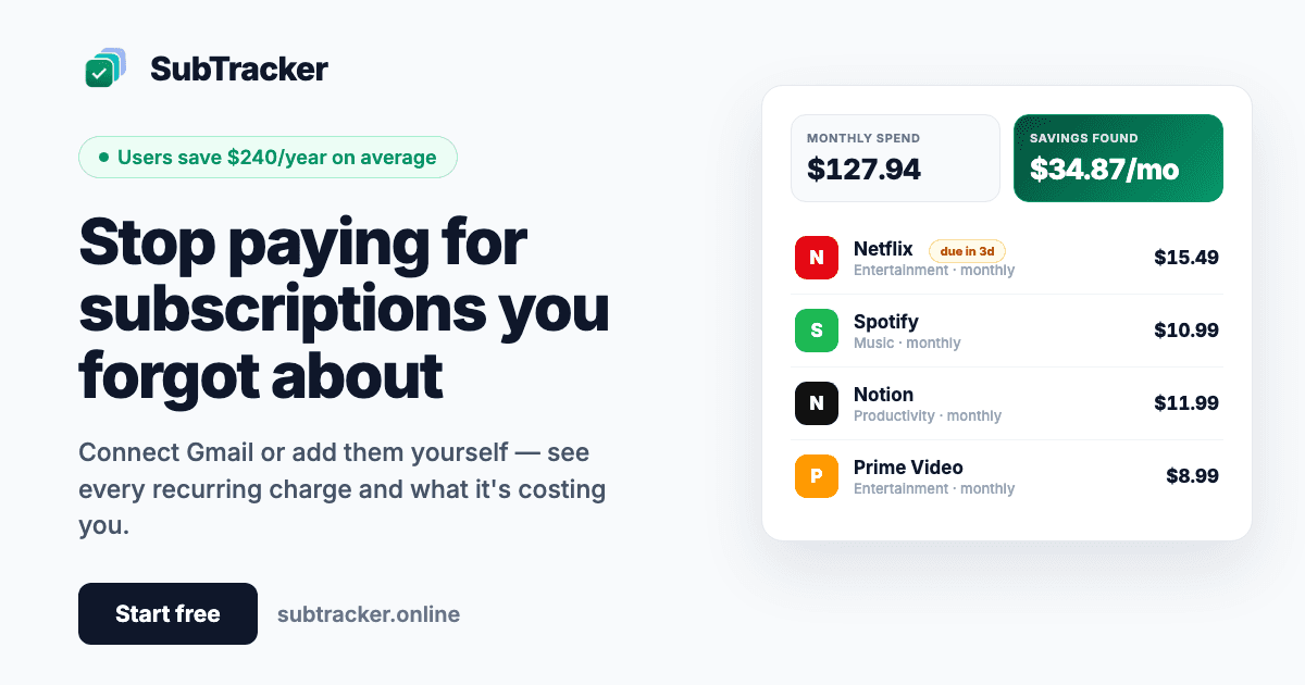 SubTracker - AI Insights, Track Subscriptions image 1