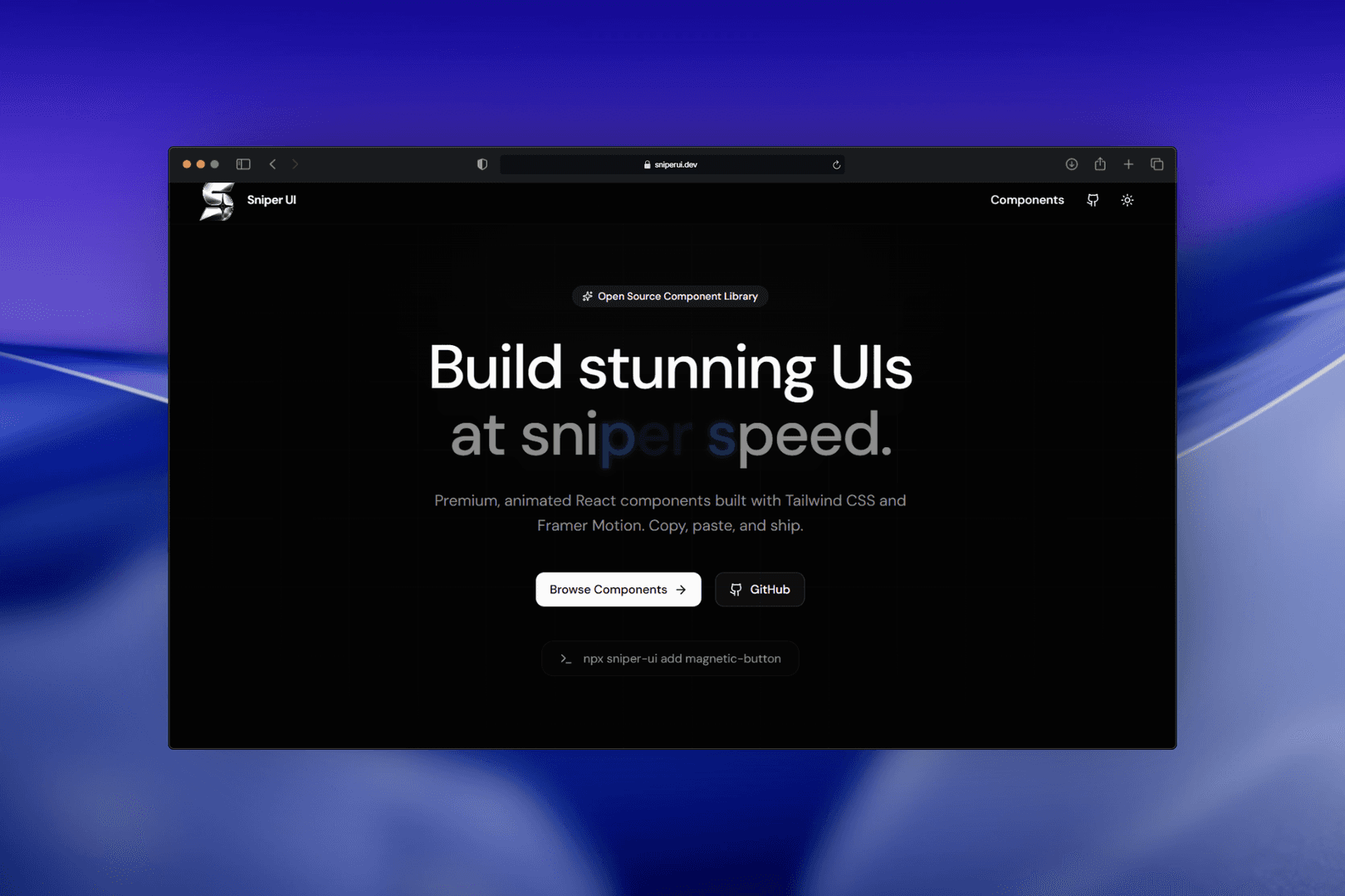 Sniper UI — Premium React Components image 2