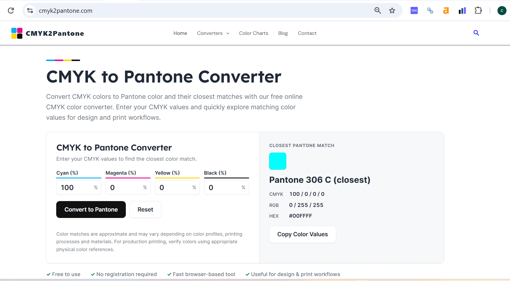 Free online CMYK to Pantone converter image 4