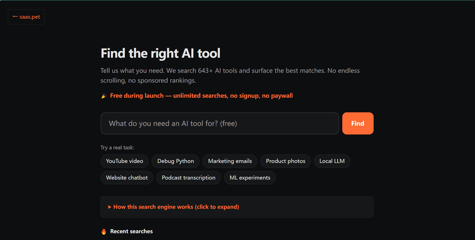 saas.pet — The AI Tools Search Engine image 2