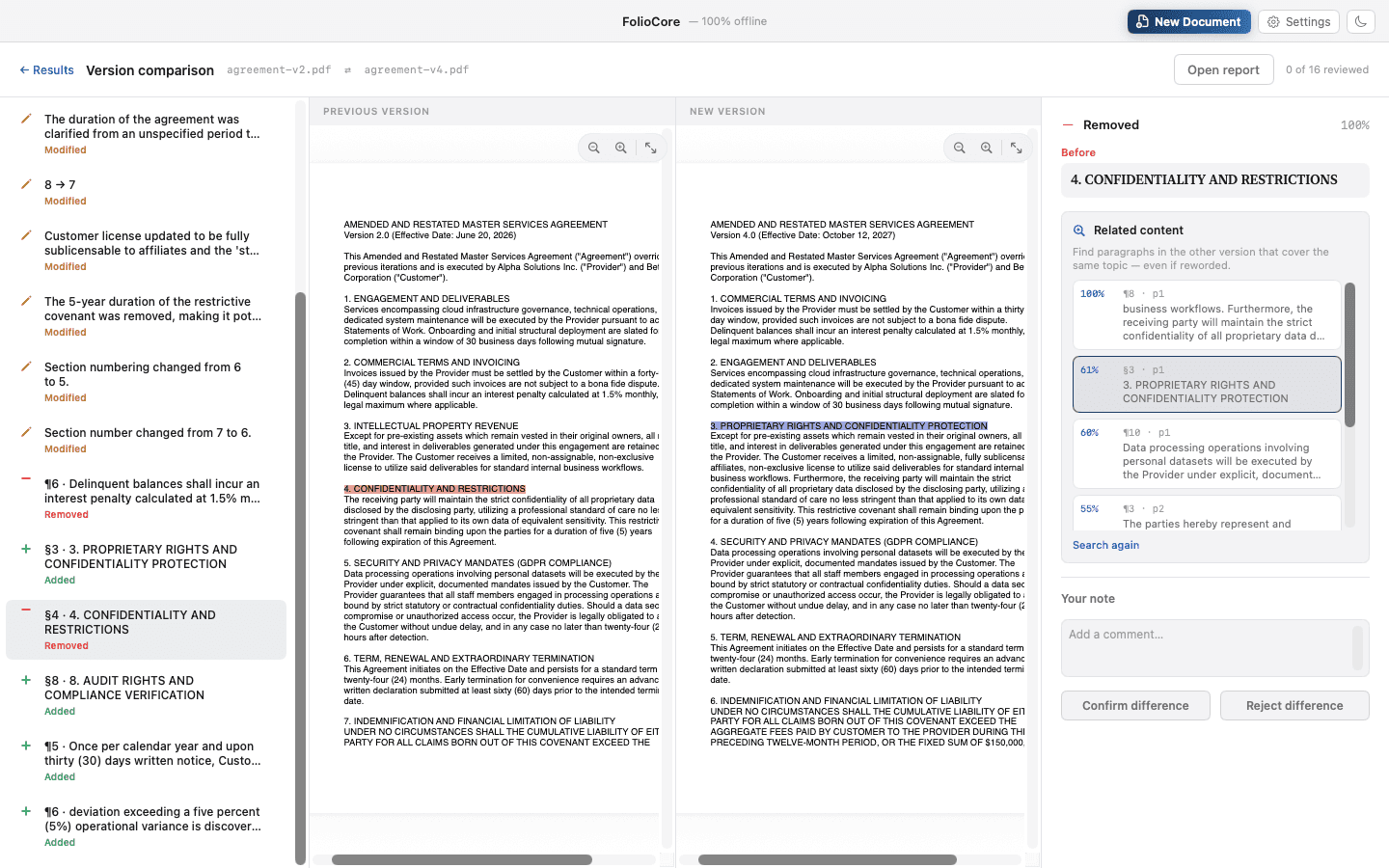 FolioCore: Offline AI Contract Analysis image 4