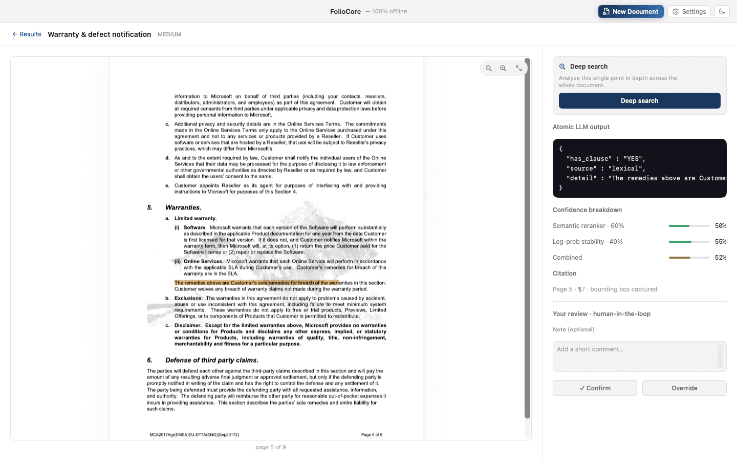 FolioCore: Offline AI Contract Analysis image 3
